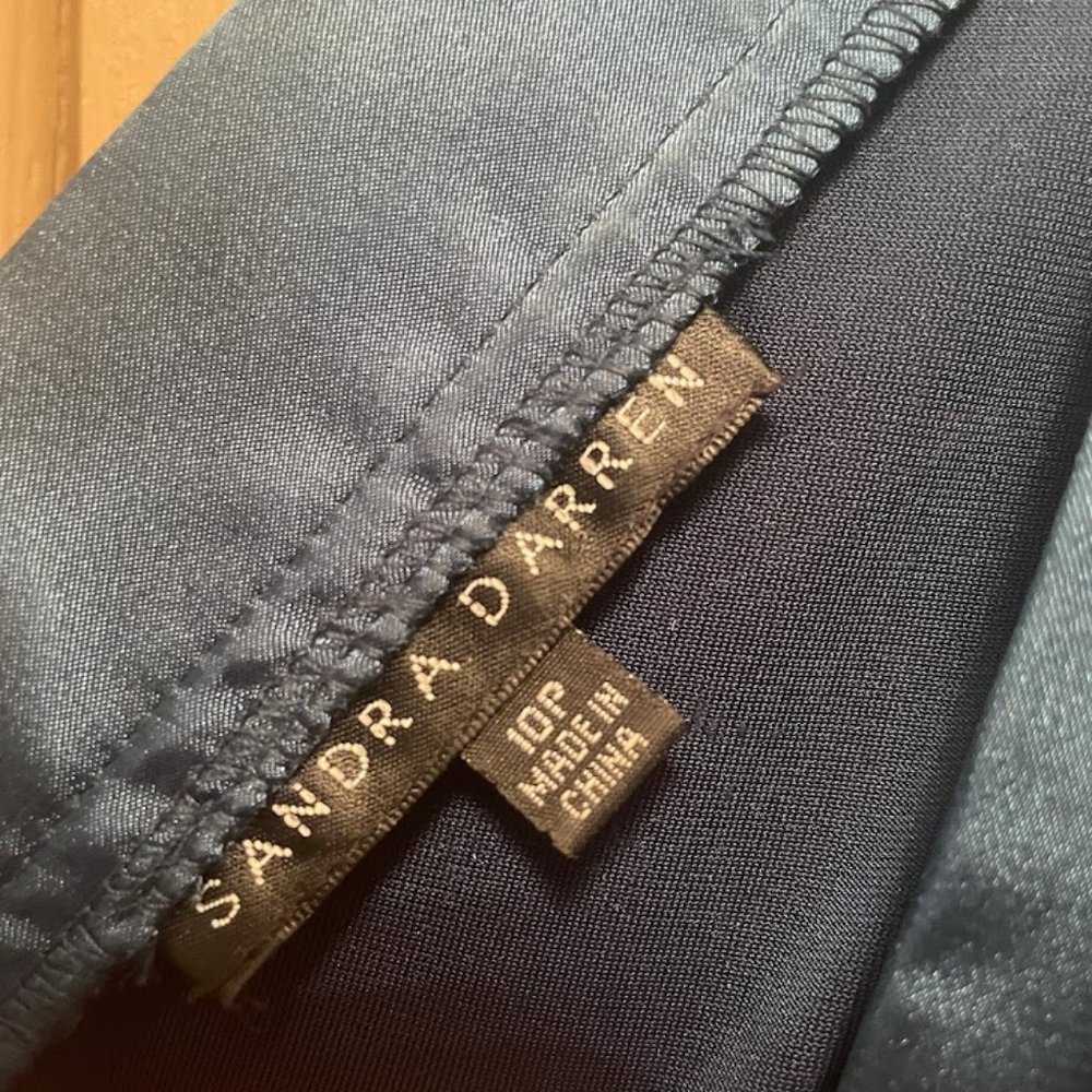 Sandra Darren teal velvet/velour dress size 10P - Picture 3 of 3
